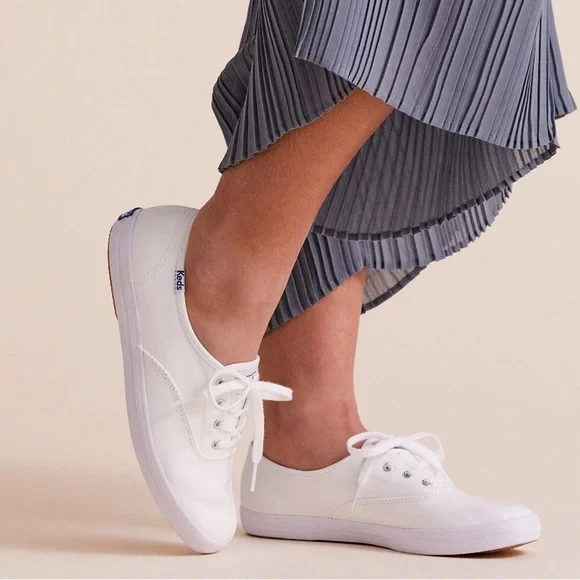 NIB Keds White Champion Organic Cotton Canvas Sneaker Size 8.5 $55 - Picture 4 of 6